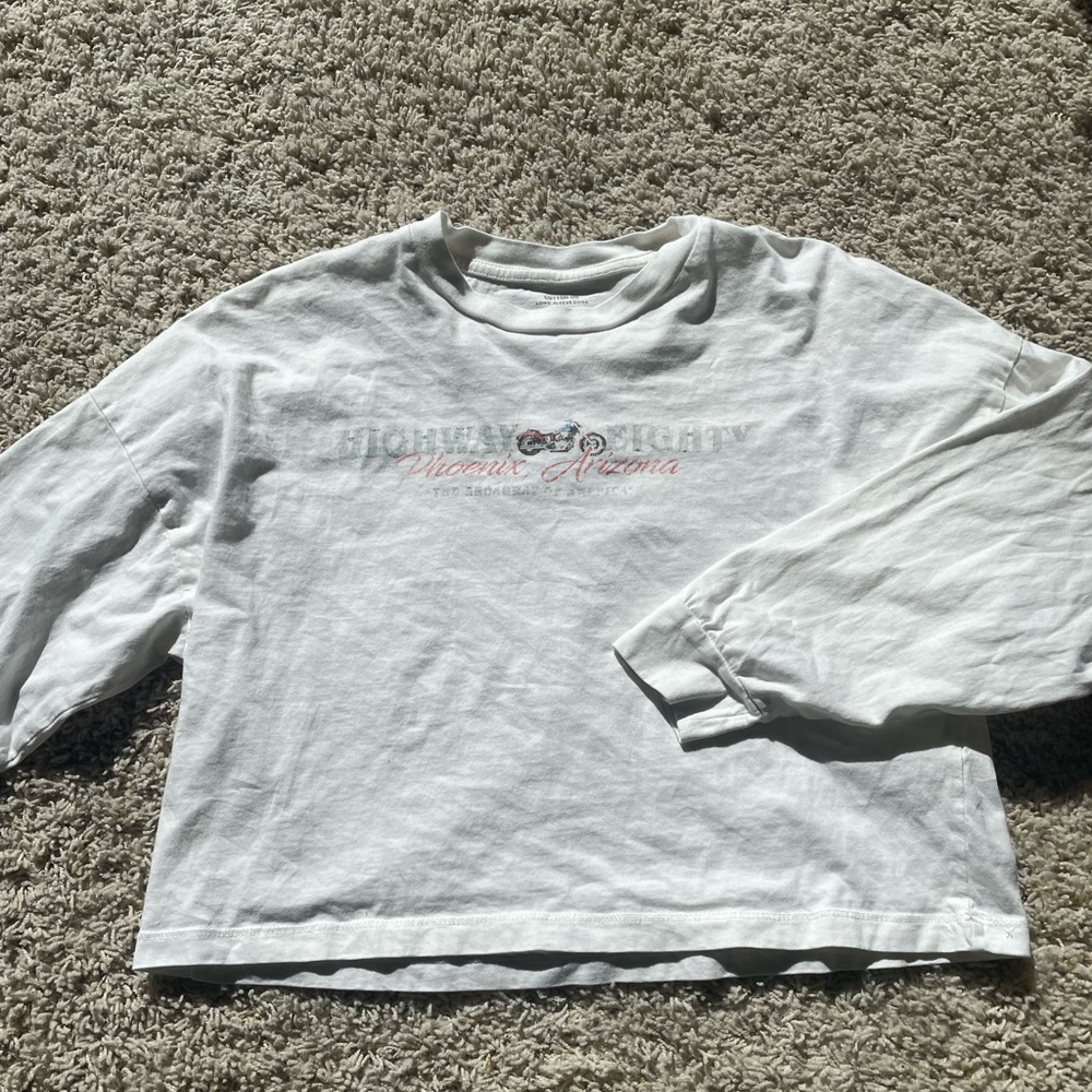 graphic white long sleeve tee